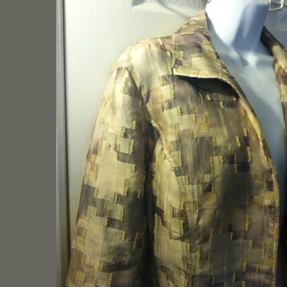 Chico’s Patchwork Jacket Coat Blazer Pink Tan - image 6